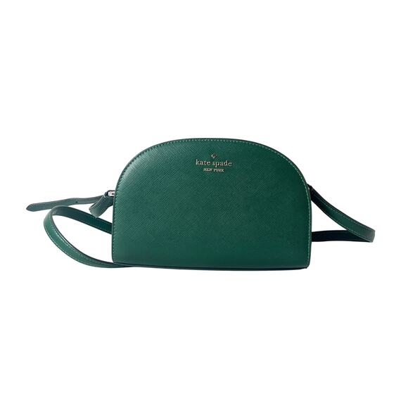 Kate Spade Mini Shoulder Bag Dress/Casual Green Leather Top Zip Adjustable Strap - Picture 1 of 11